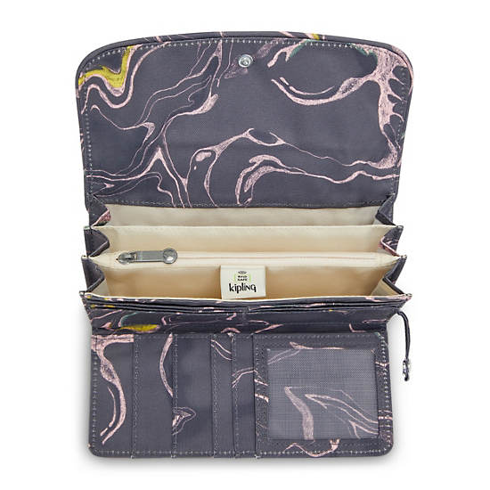 Kipling Money Land Printed Snap Wallet Lommebok Grå | NO 1033TC